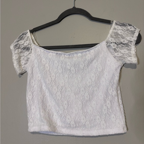 Anistar White Lace Crop Top NWT - Picture 1 of 4